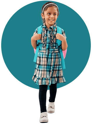 girl wearing backpack